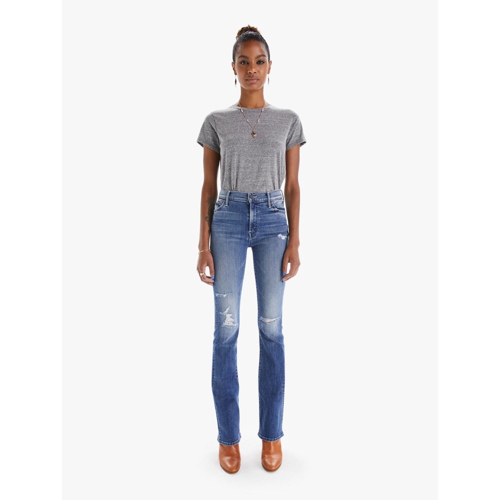 MOTHER The Insider Bootcut Jeans Weekend Warrior Distressed Size 27